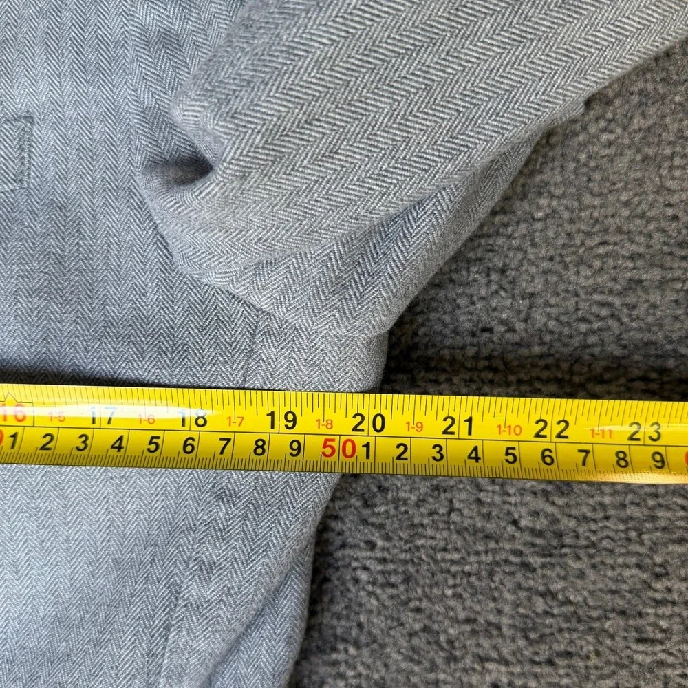 Banana Republic Slim Fit Light Grey Herringbone Cotton Blazer Jacket 40 Regular